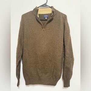 Men's Classic Brown Zip-Up Sweater